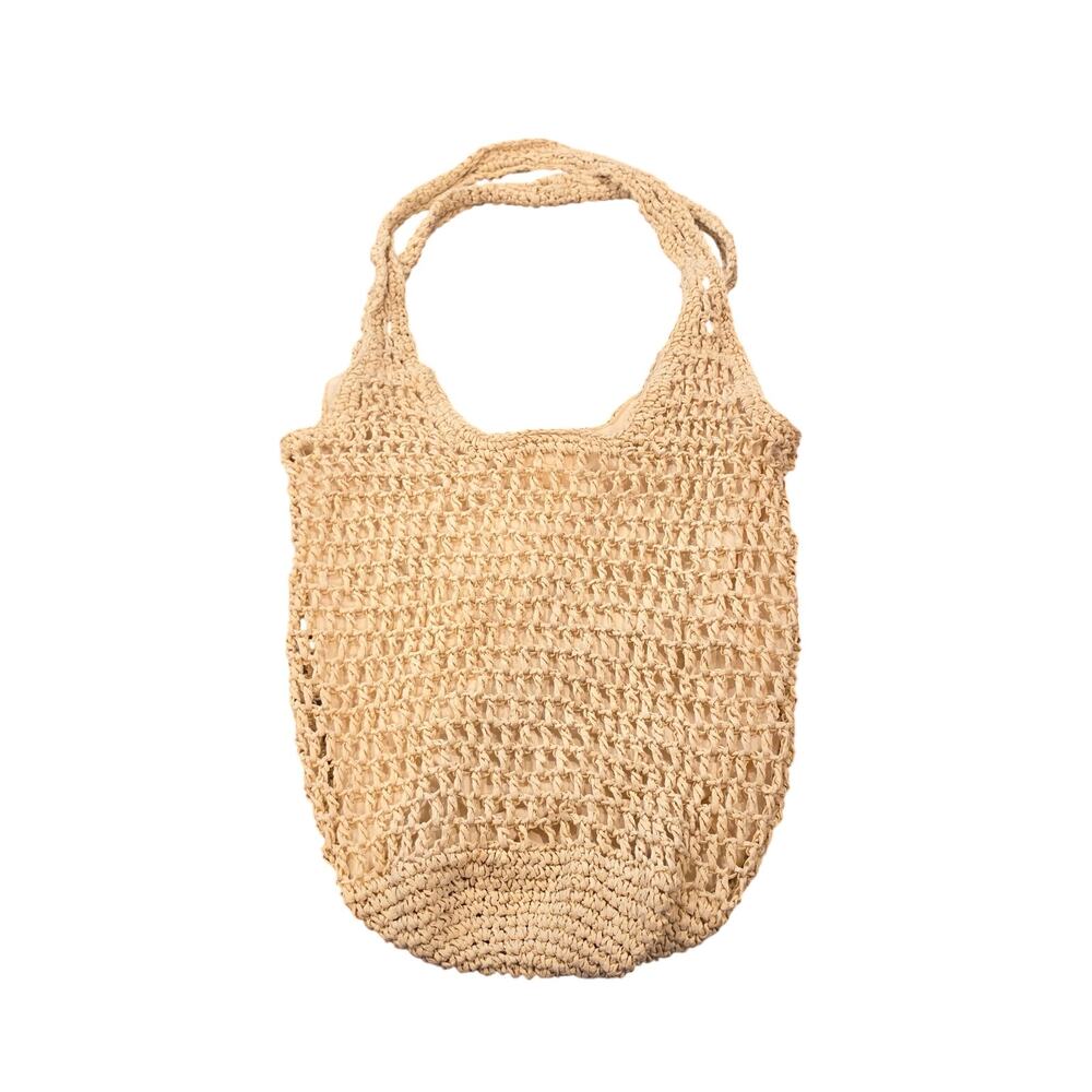 Straw Studios Handmade Straw Woven Shoulder Bag Boho 14x14